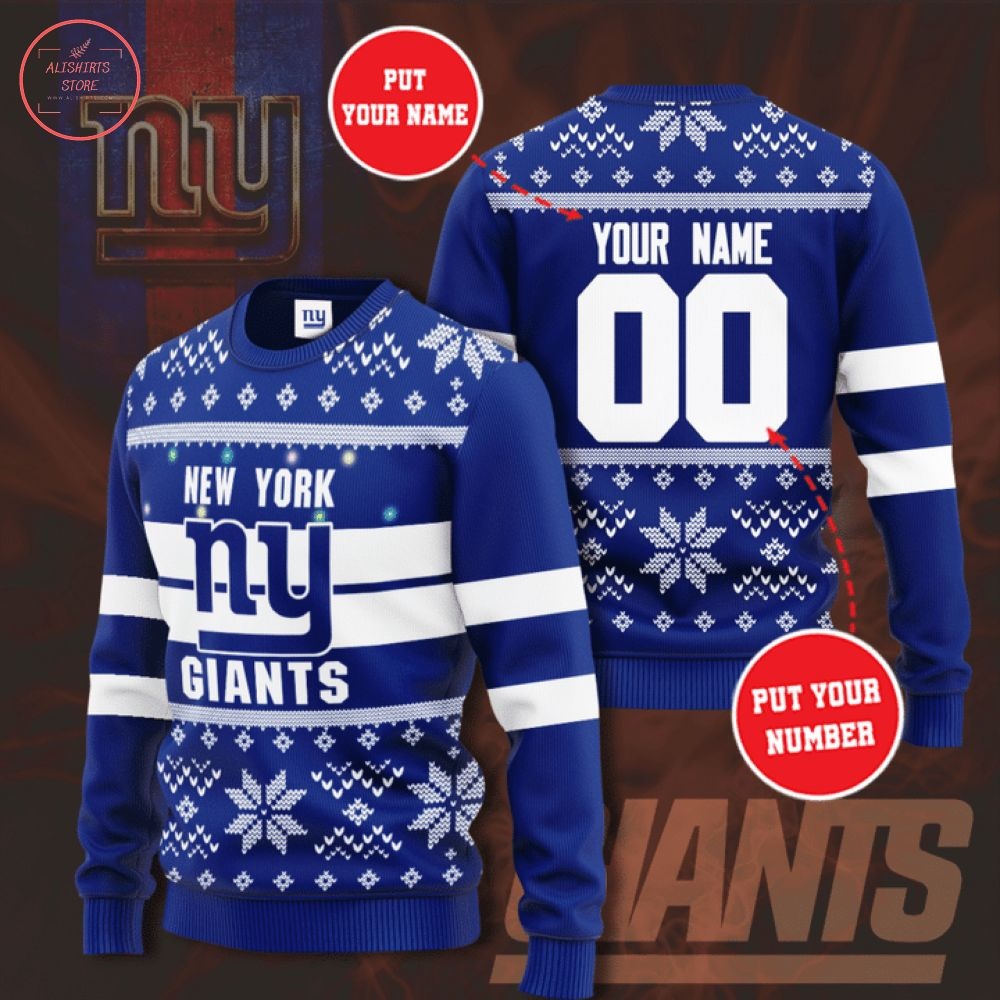 Personalized NFL New York Giants Christmas Sweater