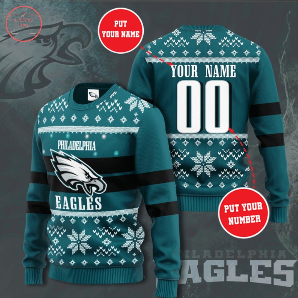 Personalized NFL Philadelphia Eagles Christmas Sweater