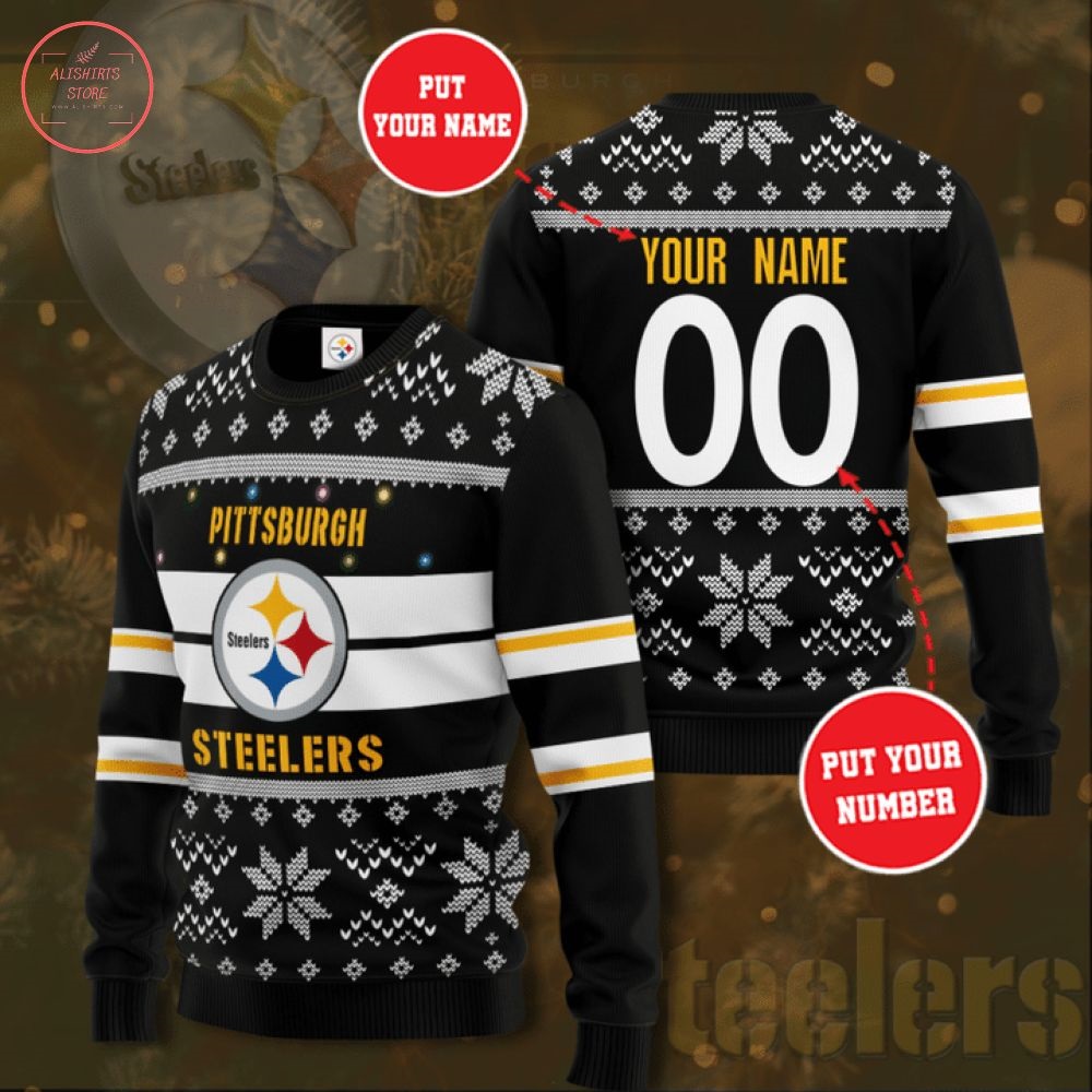 Personalized NFL Pittsburgh Steelers Christmas Sweater