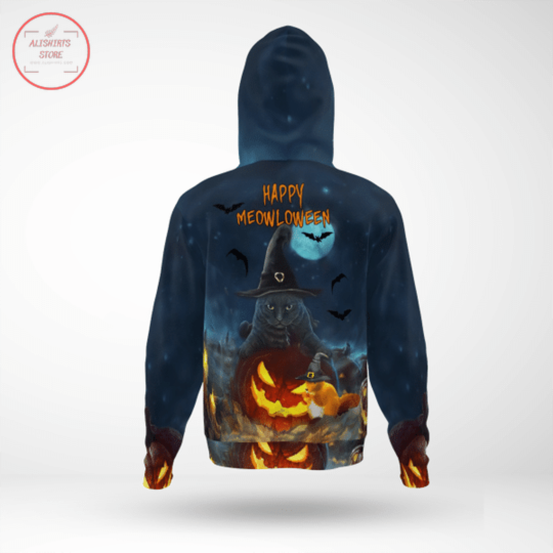 Pumpkin Cat Meow Magic Halloween Hoodie 3D