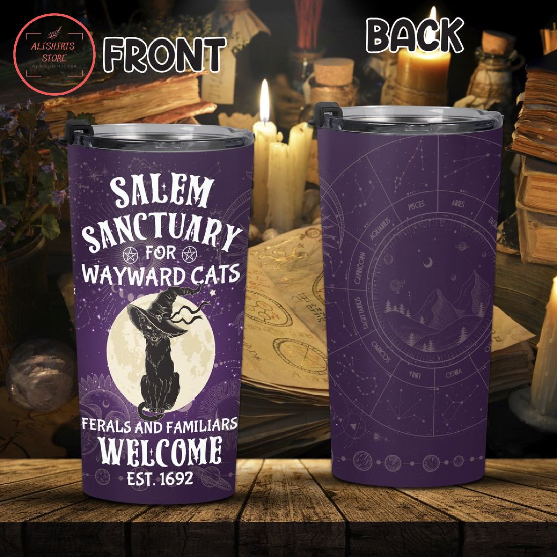 Salem Wayward Cats Witch Halloween Tumbler