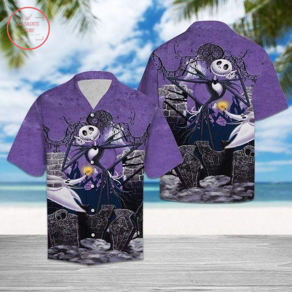Skeleton Purple Hawaiian Shirt