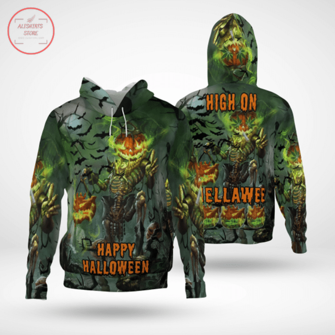 Skull Hellaweed Halloween Hoodie 3D