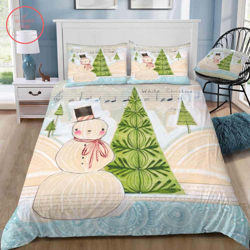 Snoman with Christmas Tree Bedding Set