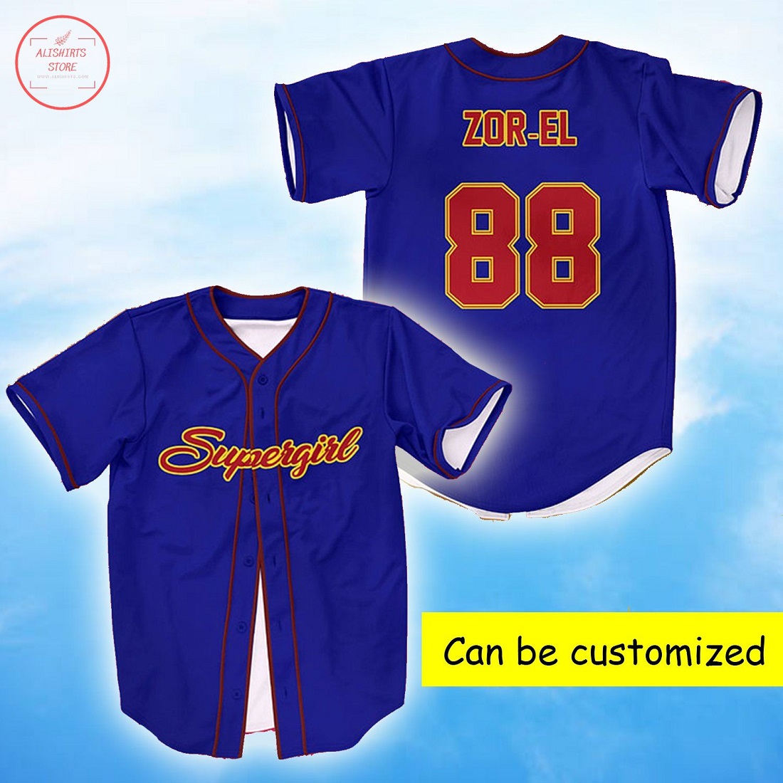 Supergirl Movie Personalized Baseball Jersey