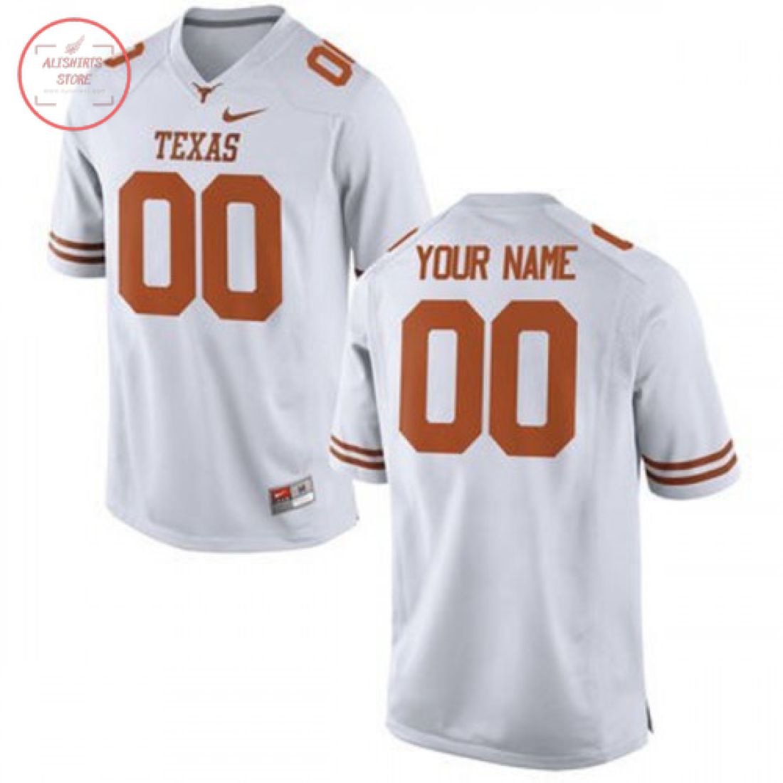 Texas Longhorns Custom White Football Jersey