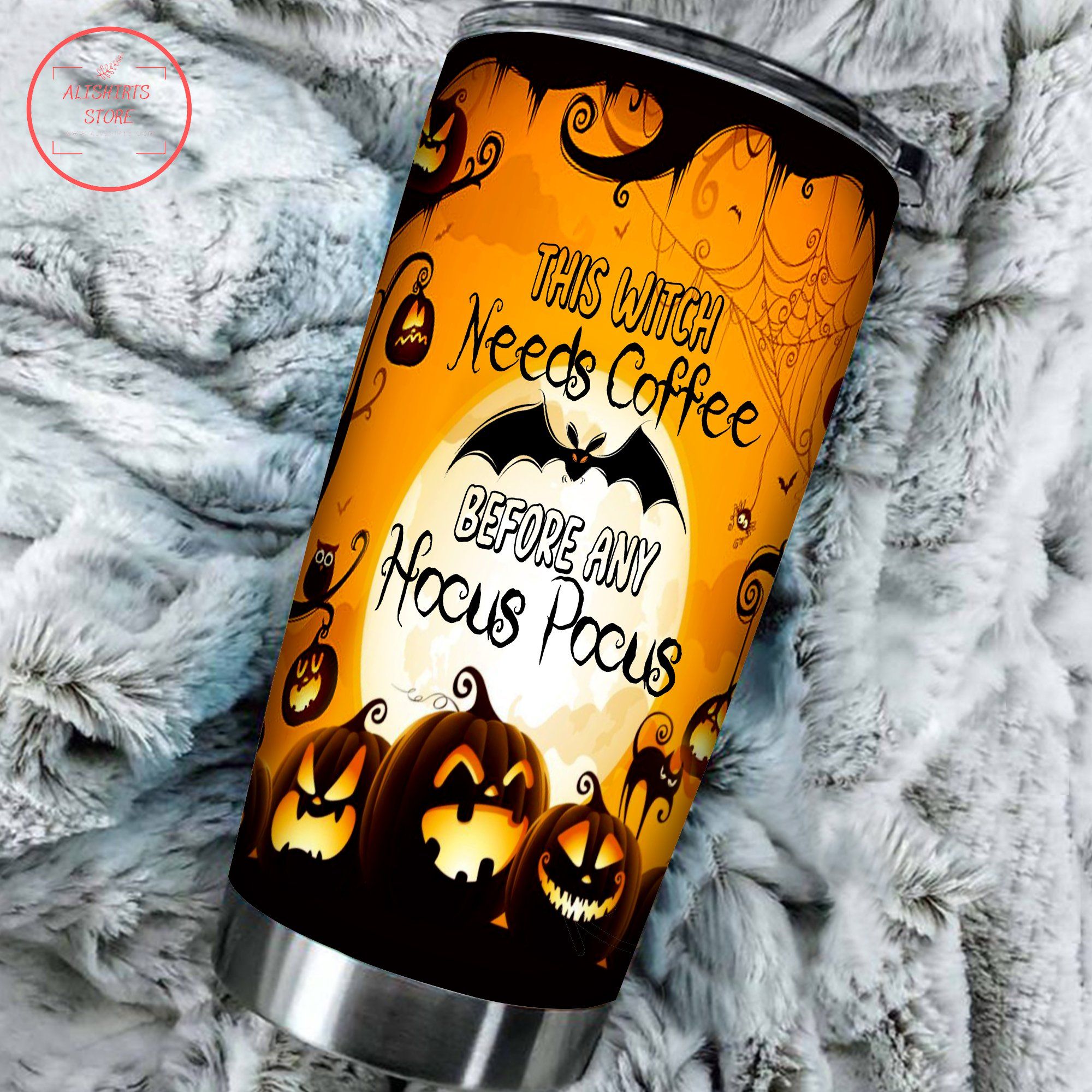 This Witch Needs Coffee Halloween Tumbler