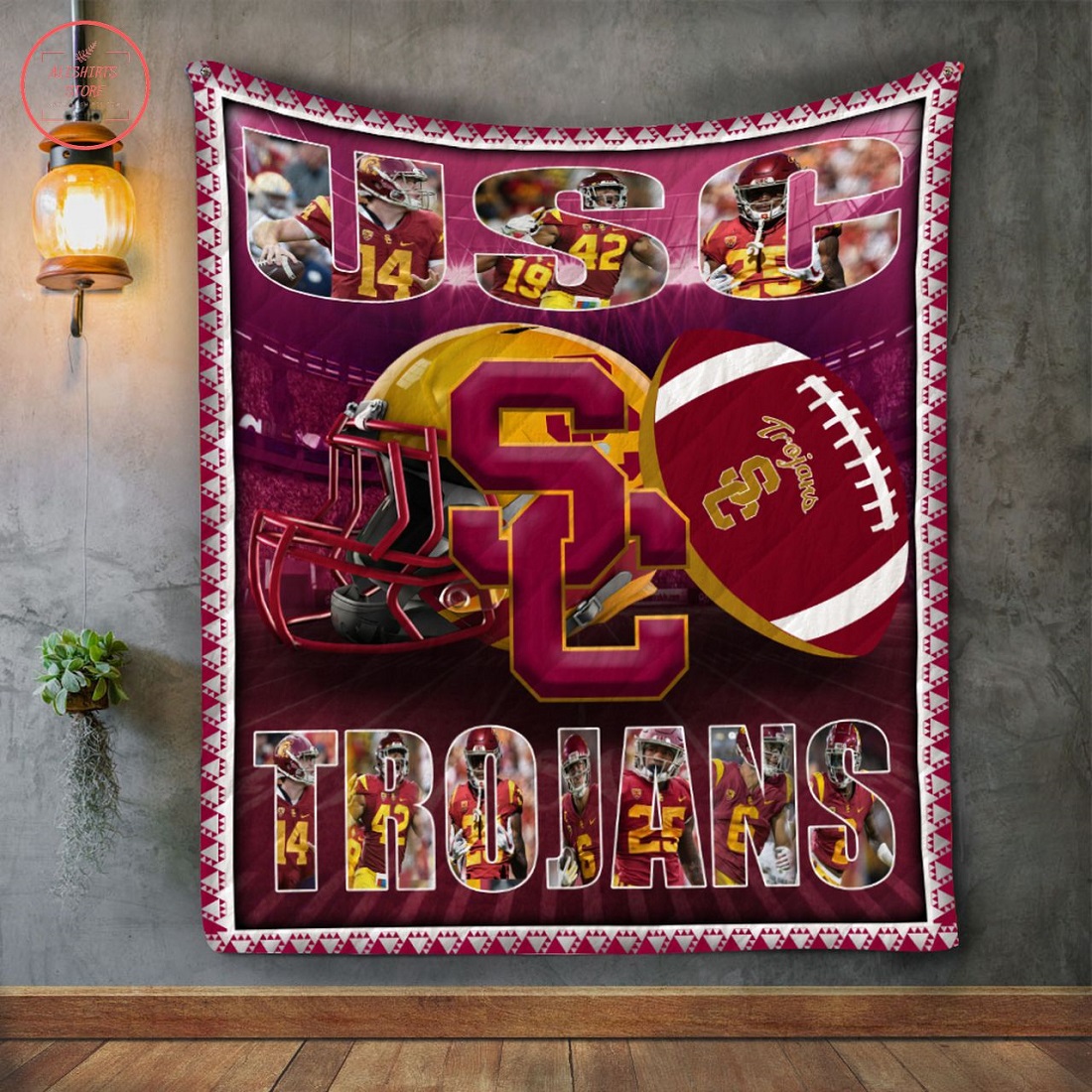 USC Trojans NCAA Football Quilt Blanket