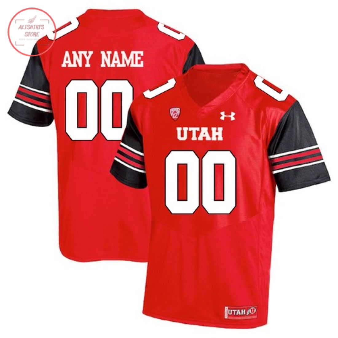 Utah Utes Custom Name Number Red Football Jersey