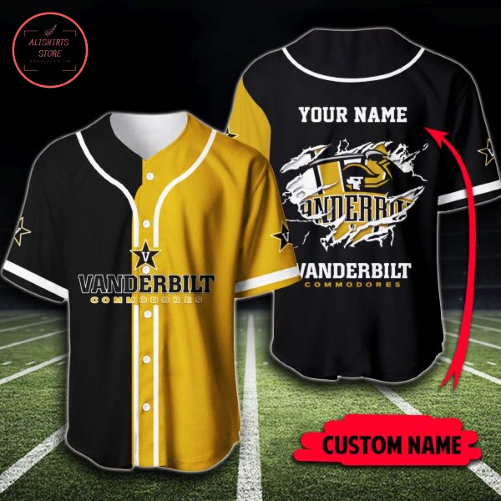 Vanderbilt Commodores Personalized Baseball Jersey