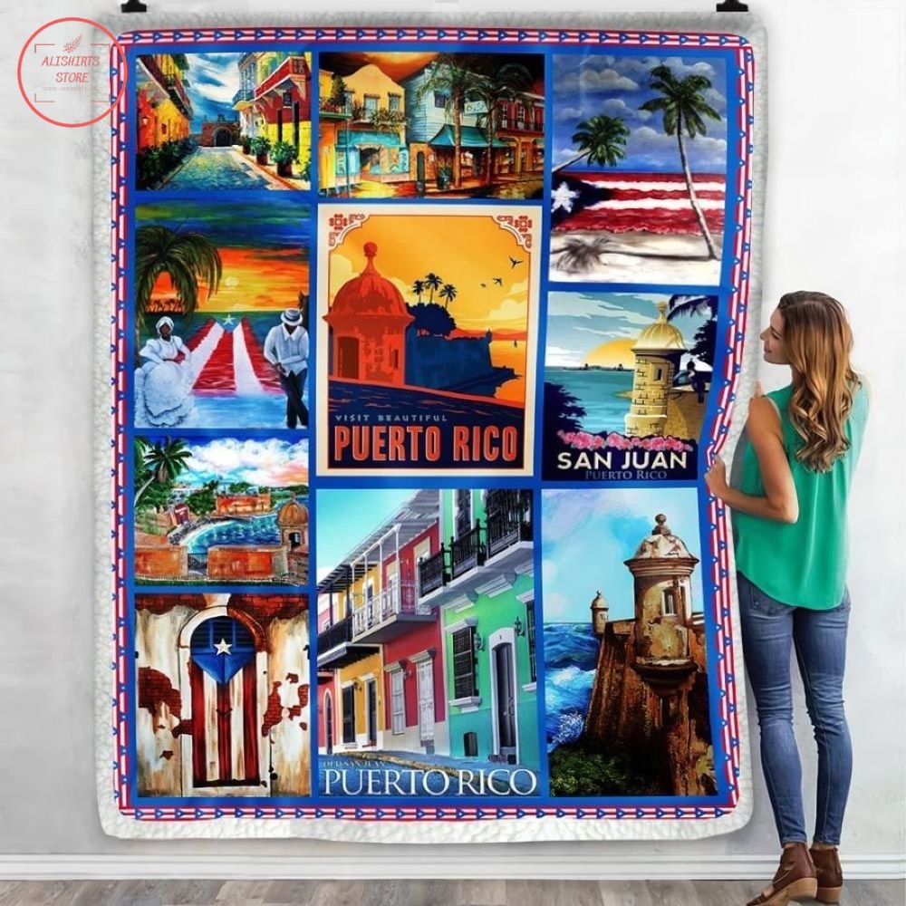 Visit Beautiful Puerto Rico Quilt Blanket