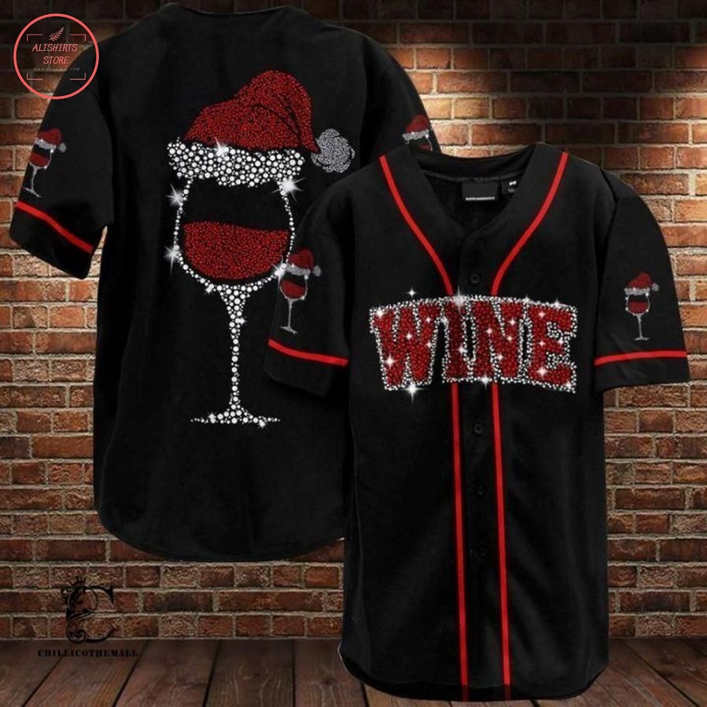 Wine Christmas Baseball Jersey