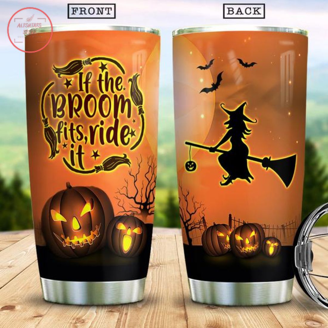 Witch Broom Fits Ride It Halloween Tumbler
