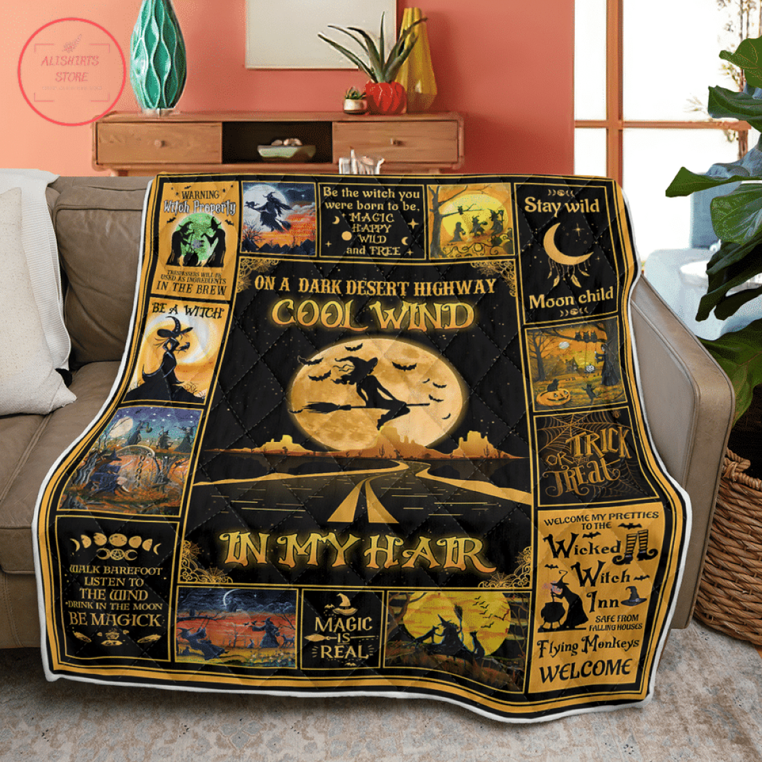Witch Cool Wind Halloween Blanket