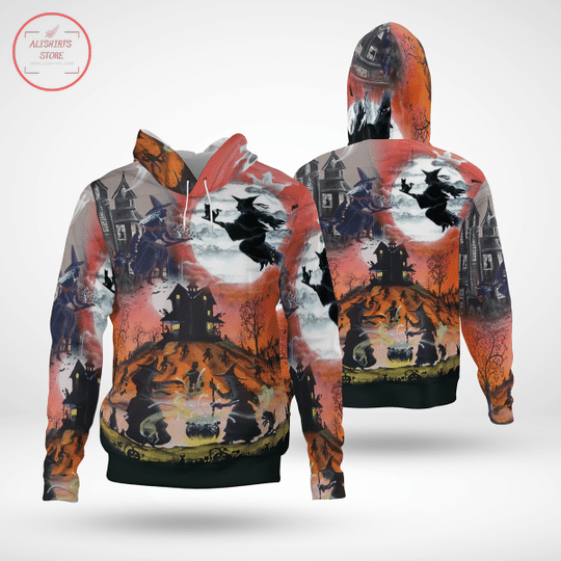 Witches Night Moon Halloween Hoodie 3D