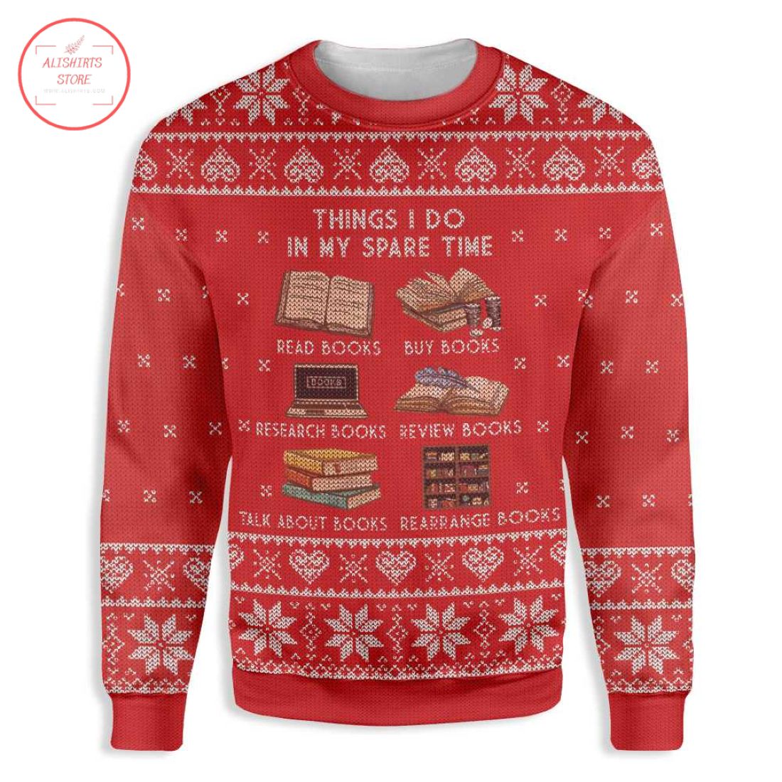 Christmas-Book-Lovers-Things-I-Do-At-Christmas-Sweater