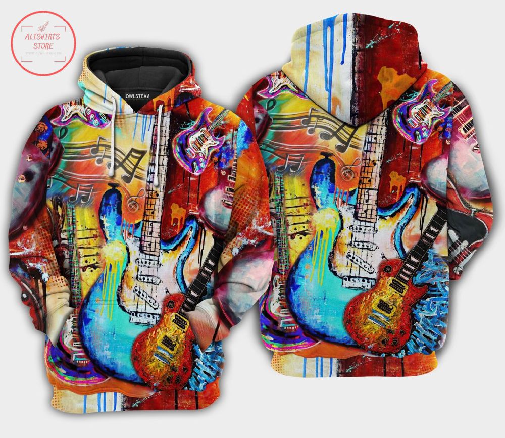 Music Guitar Paint 3D Hoodie