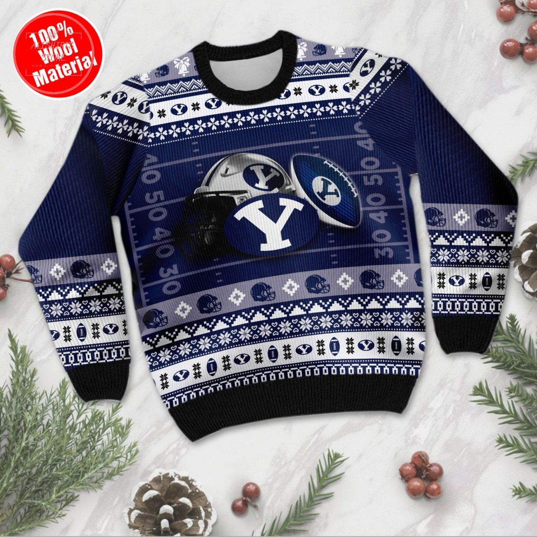 BYU Cougars Personalized Ugly Christmas Sweater