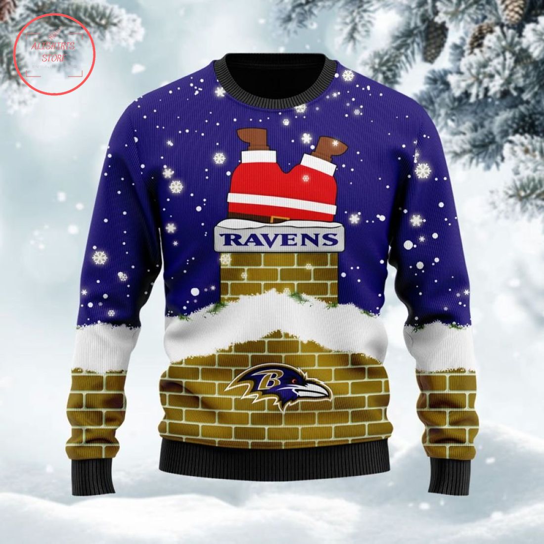 Baltimore Ravens Santa Claus Custom Ugly Christmas Sweater
