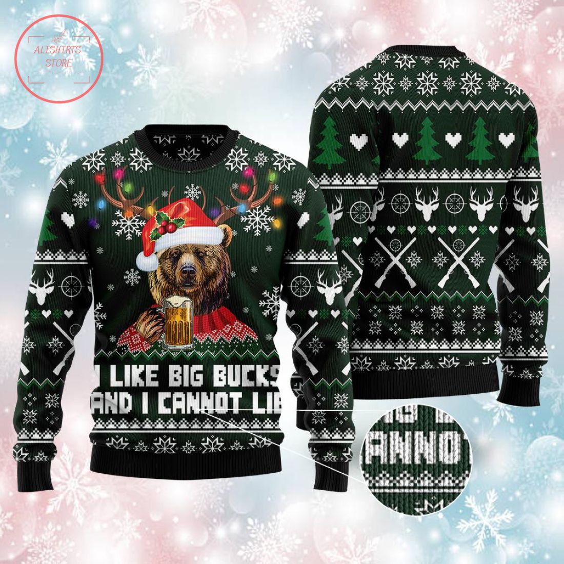 Bear Hunting and Beer Christmas Sweater