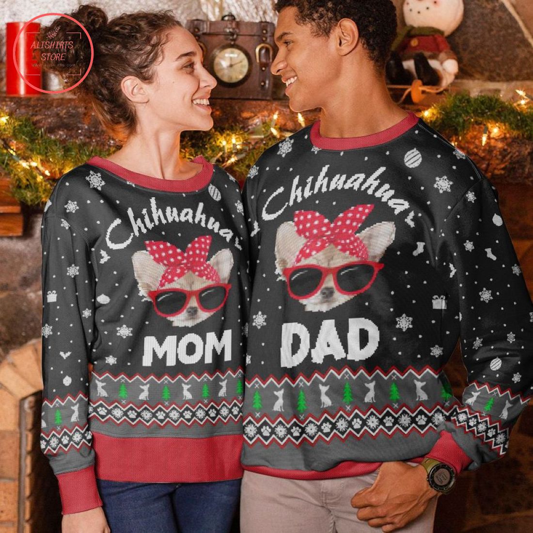 Best Chihuahua Mom and Dad Ugly Christmas sweater