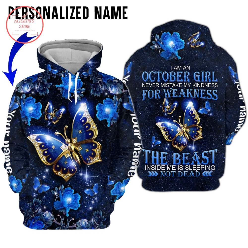 Blue Butterfly Personalized 3D Hoodie