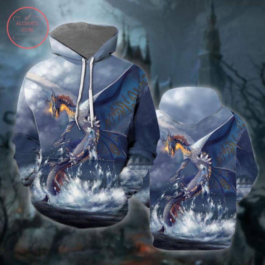 Blue Dragon 3D All Over Print Hoodie