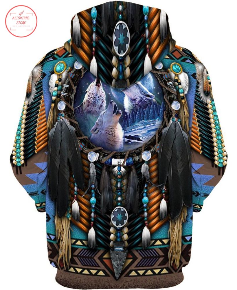 Blue Worlf Dreamcatcher 3D Hoodie