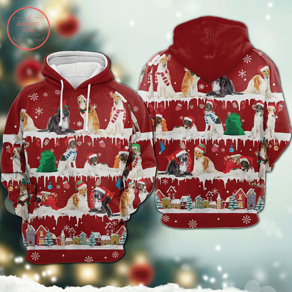 Borzoi Snow Christmas 3D Hoodie