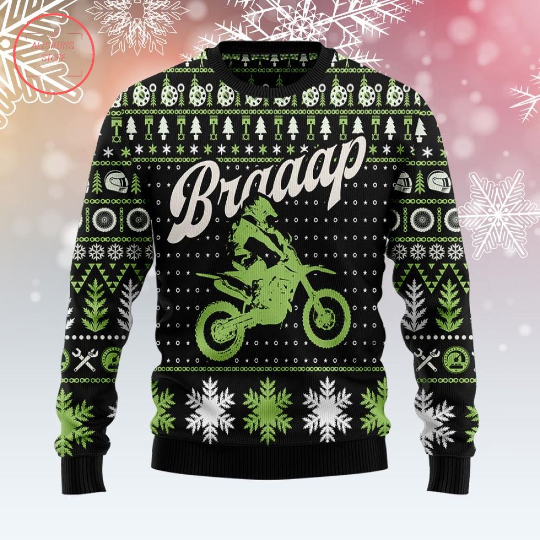 Braap Motorcycle Ugly Christmas Sweater