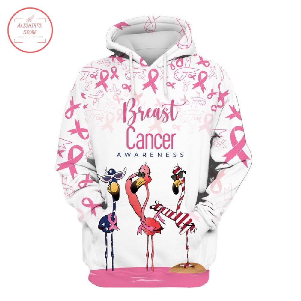 Flamingo Breast Cancer Awareness Hoodie