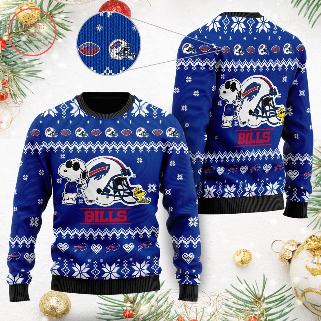 Buffalo Bills Snoopy Ugly Christmas Sweater