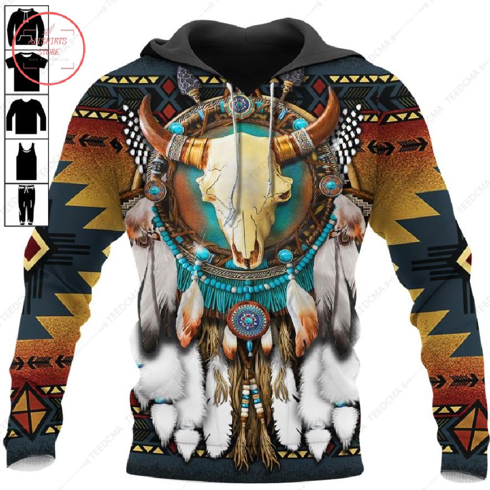 Buffalo Skull Native American 3D Hoodie