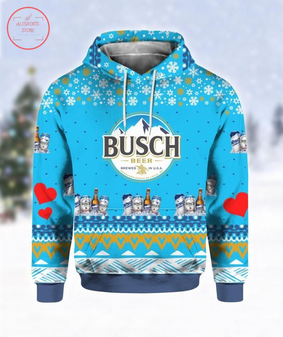 Busch Beer Ugly Christmas 3d Hoodie