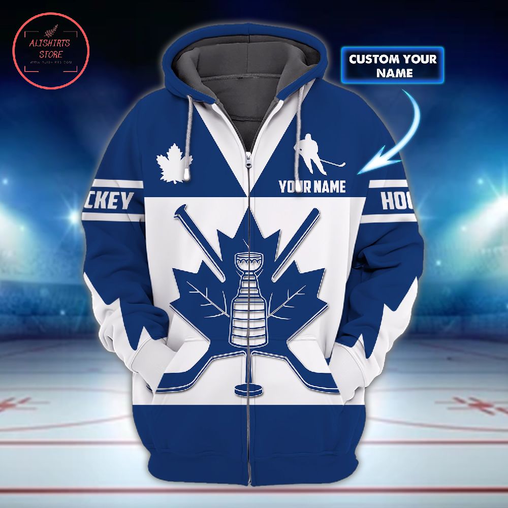 Canada Hockey Maple Leaf Blue 3D Hoodie