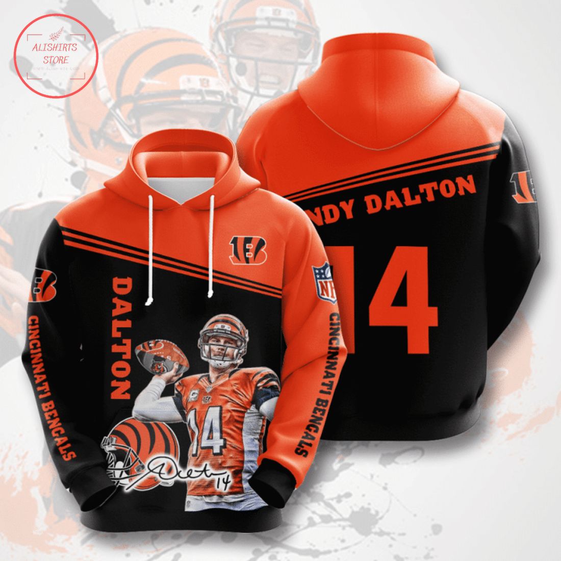 Chicago Bears Andy Dalton Hoodie 3d