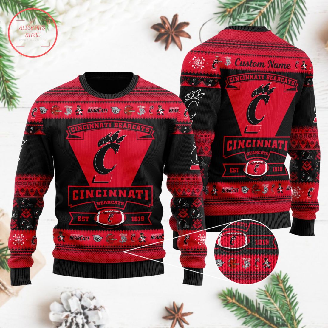 Cincinnati Bearcats Custom Ugly Christmas Sweater