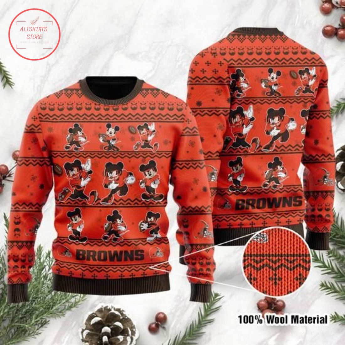 Cleveland Browns Mickey Mouse Ugly Christmas Sweater