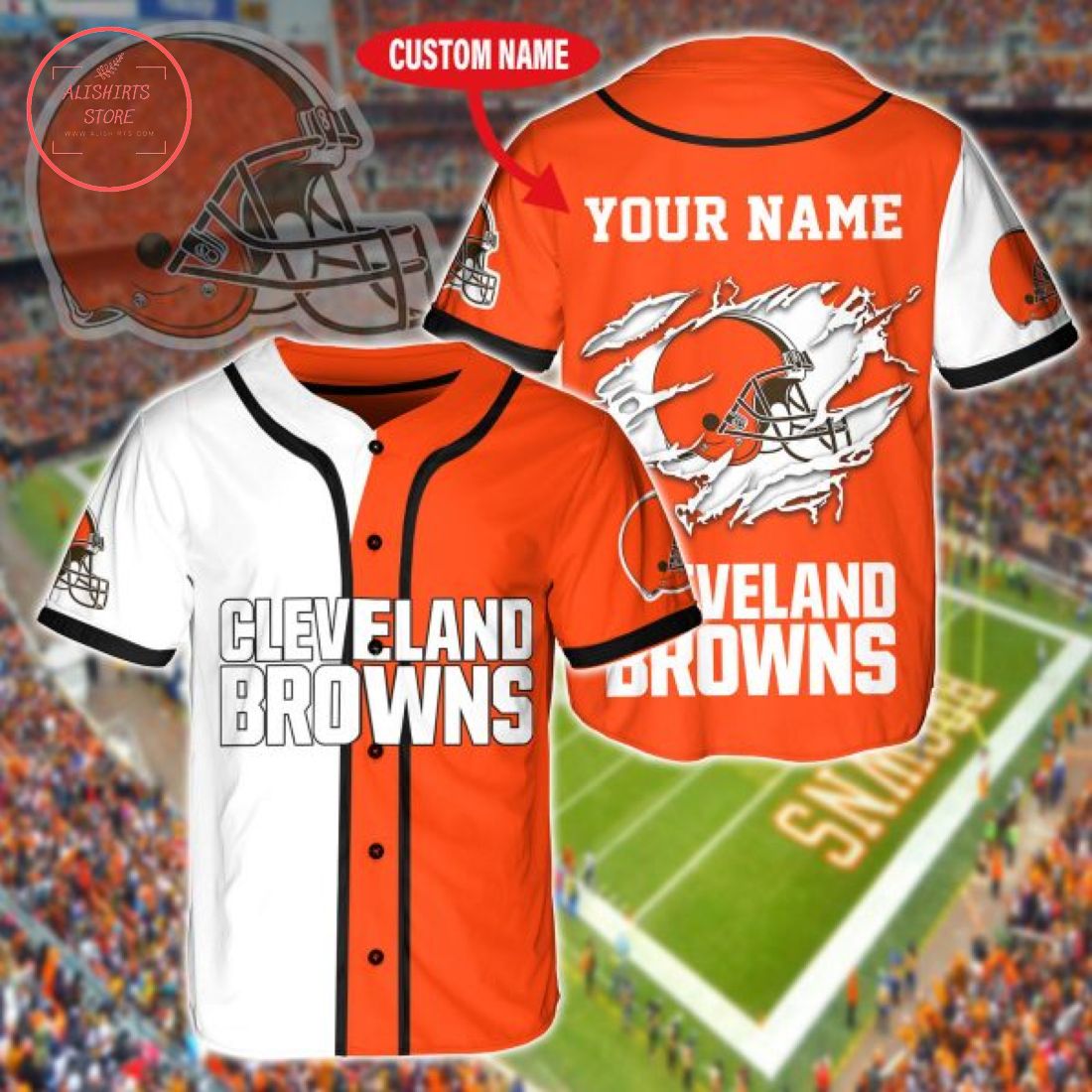 Cleveland Browns Personalized Name Baseball Jersey