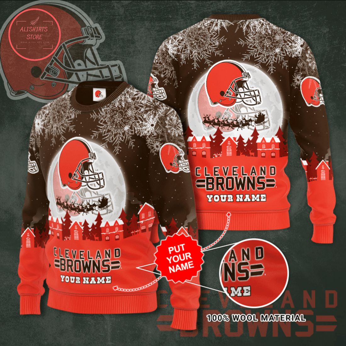 Cleveland Browns Personalized Ugly Christmas Sweater