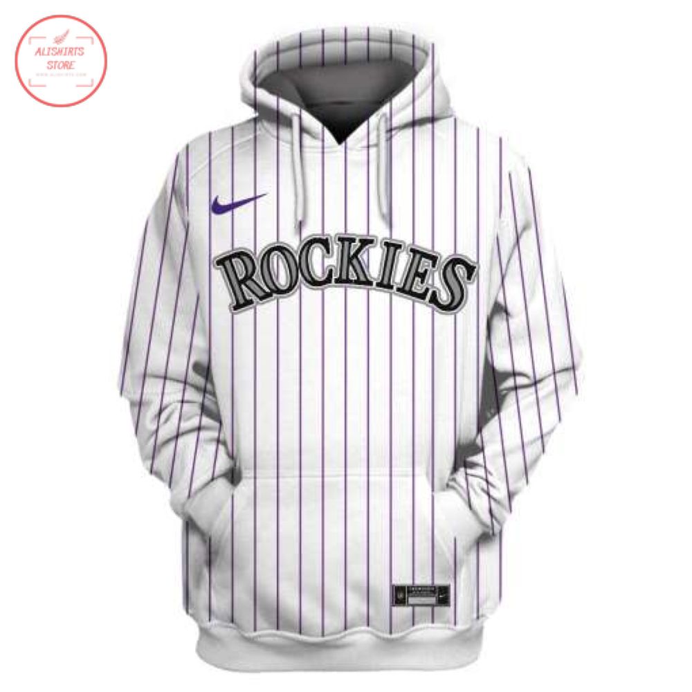 Colorado Rockies White Personalized Hoodie 3d