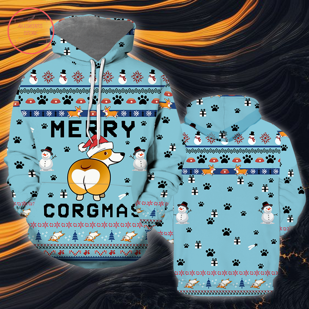 Corgi Dog in Christmas 3D Hoodie