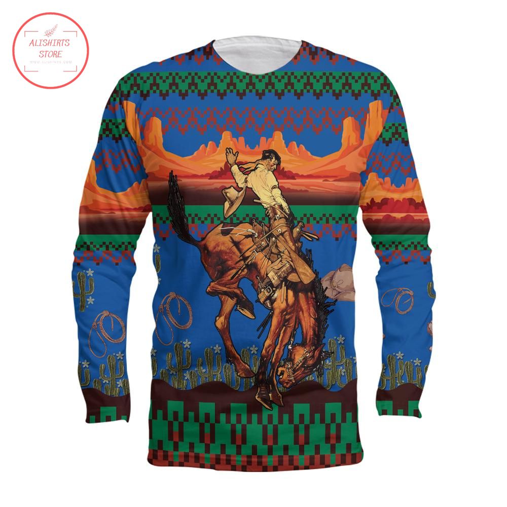 Cowboy Desert Horse Ugly Sweater