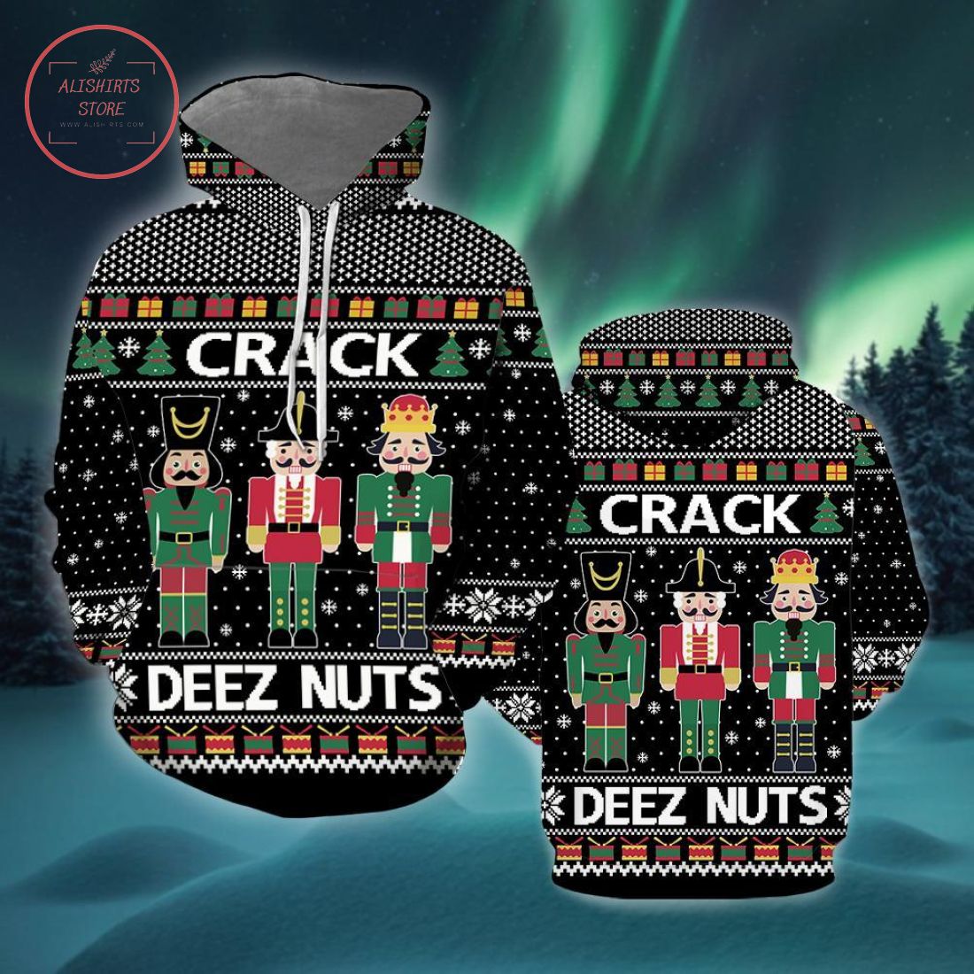 Crack Deez Nuts Christmas 3D Hoodie