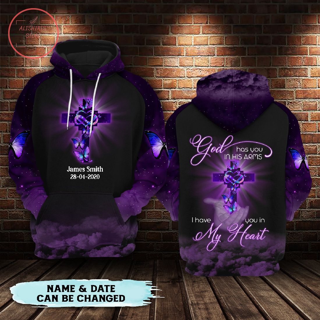 Cross With Buttlefly 3D Hoodie