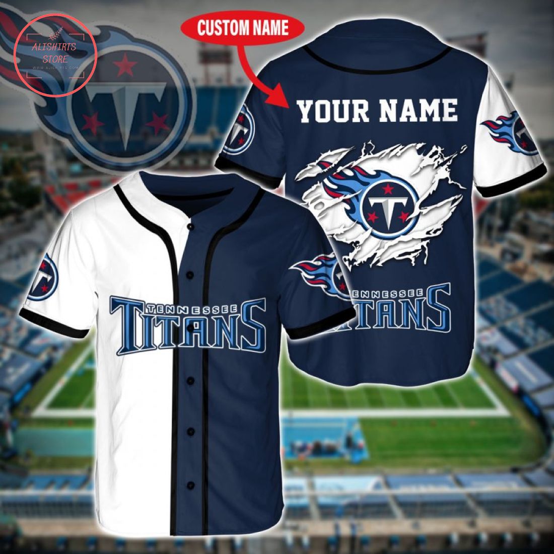 Custom Name Tennessee Titans Baseball Jersey Shirt