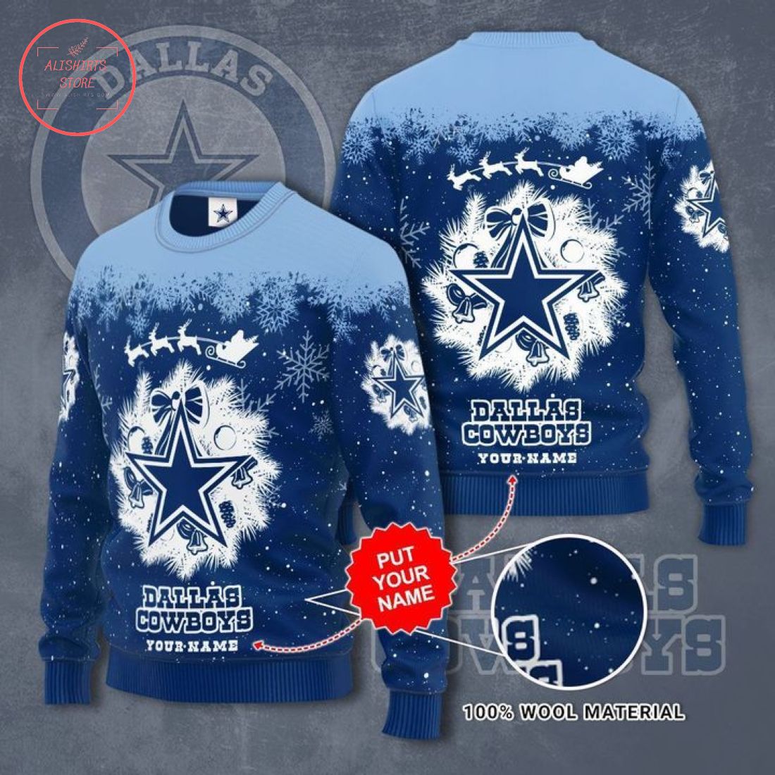 Dallas Cowboys Personalized Ugly Christmas Sweater