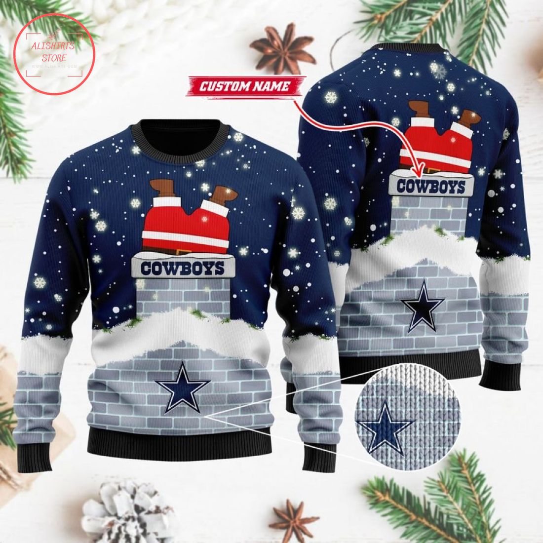 Dallas Cowboys Santa Claus Custom Ugly Christmas Sweater