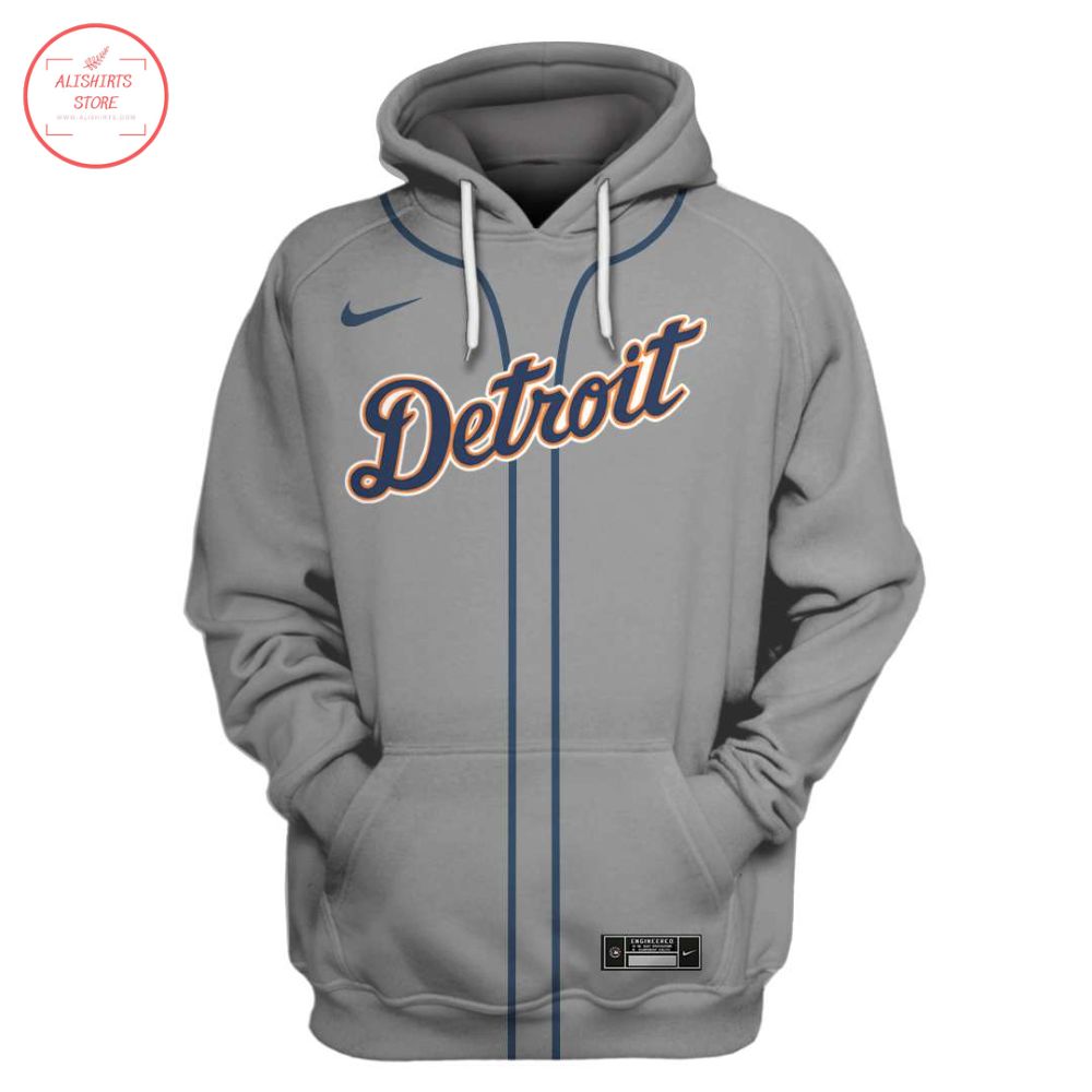 Detroit Tigers Gray Personalized Hoodie 3d