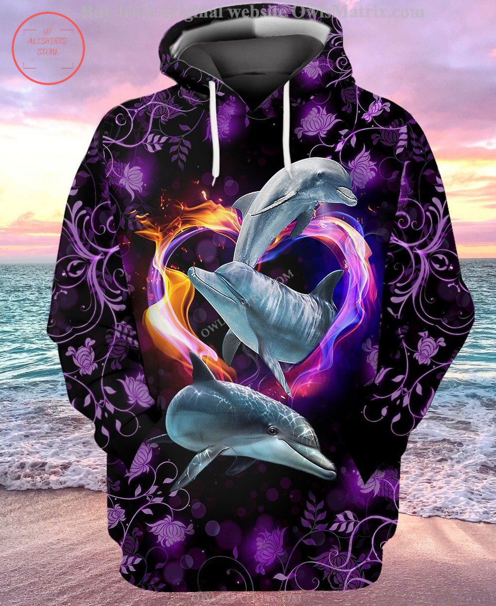 Dolphin With Hearth 3D Hoodie